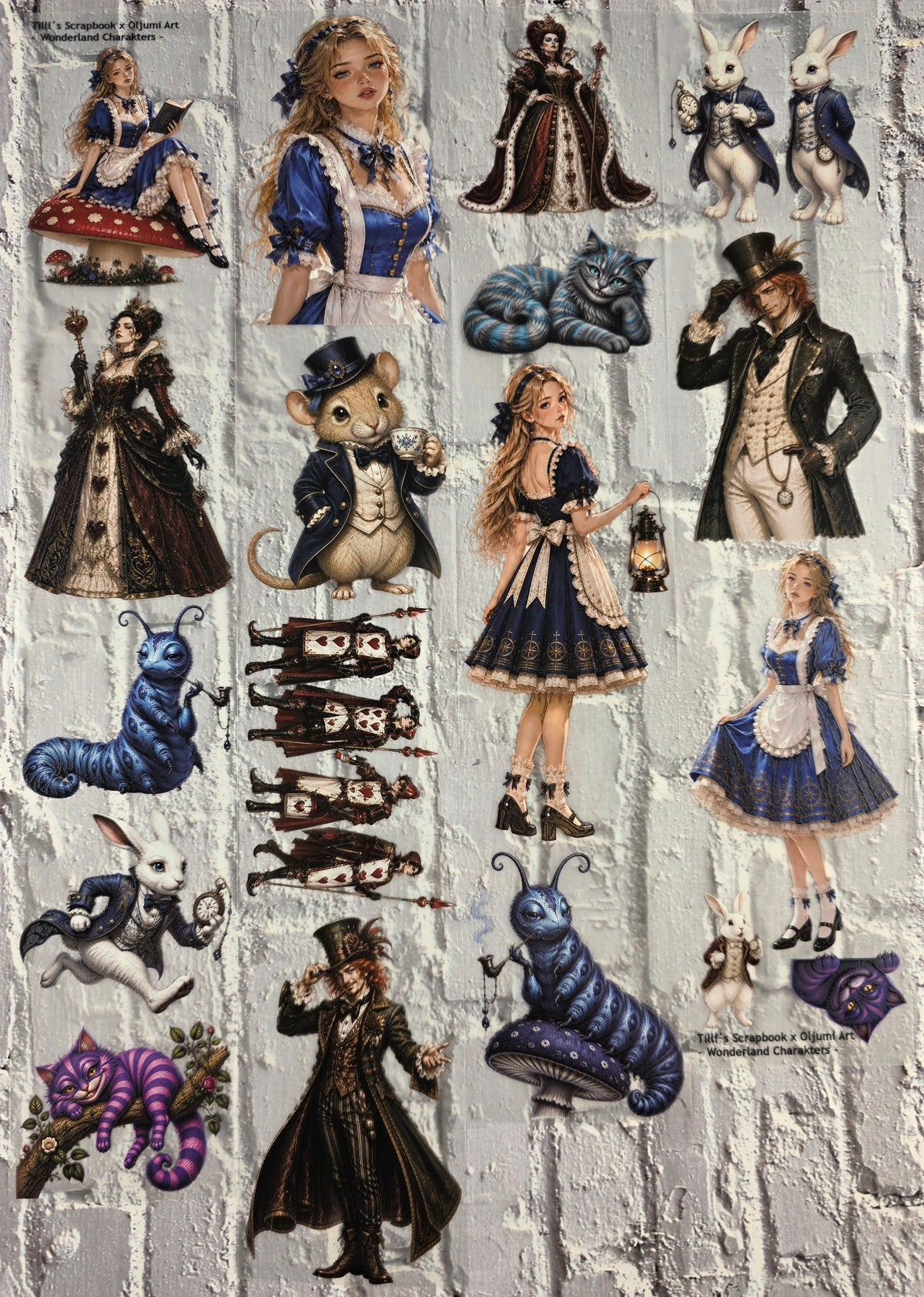 PET Tape matt 3D Stickerband Oljumi Art Wonderland Charakters 7cm x 1,50m