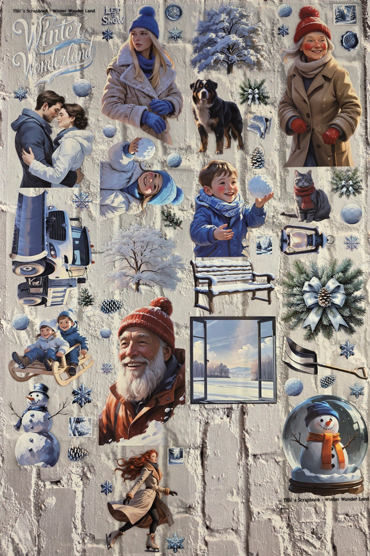 PET Tape matt 3D Stickerband Winter Wonder Land 7cm x 1,50m
