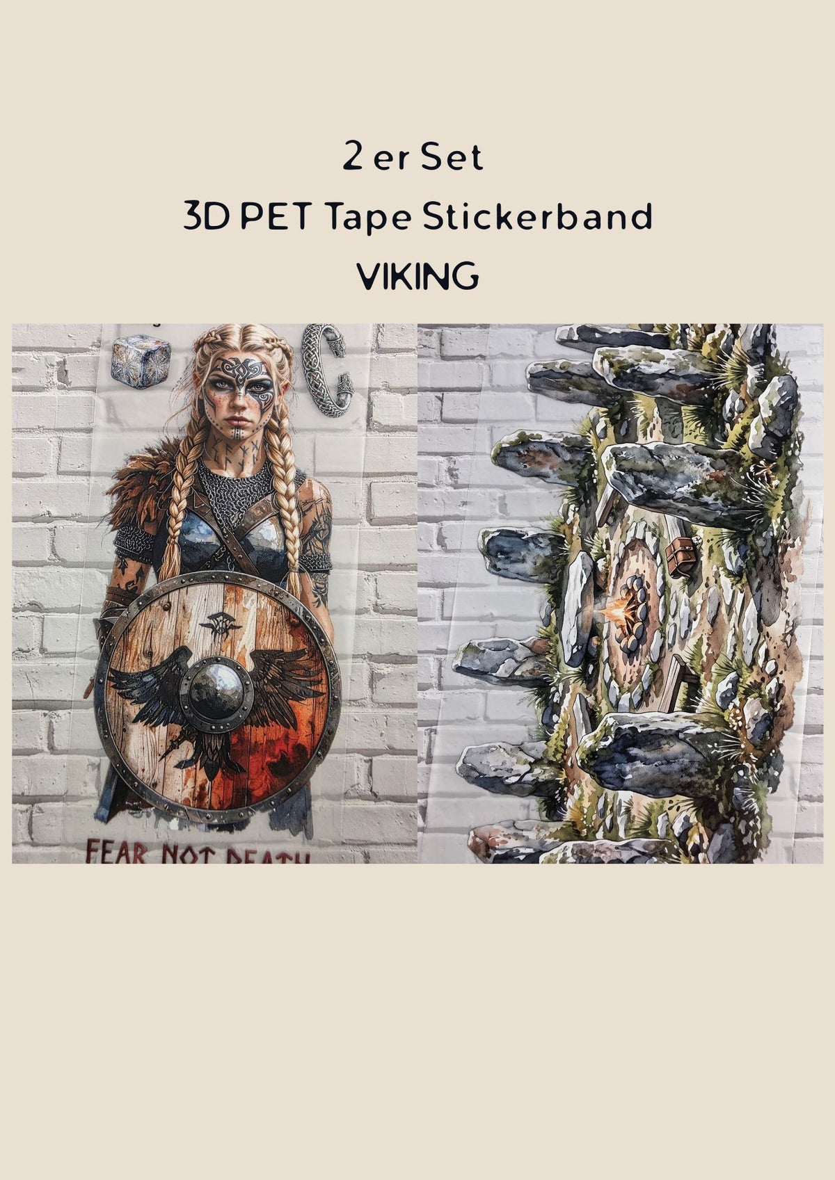 2er Set PET Tape VIKING 3D Stickerbänder Bundle