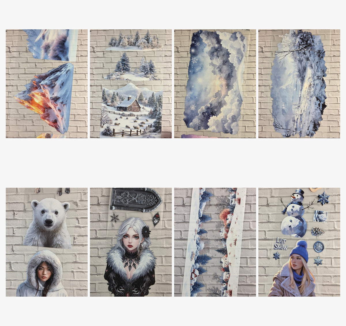 8er Set PET Tape WINTER 3D Stickerbänder Bundle