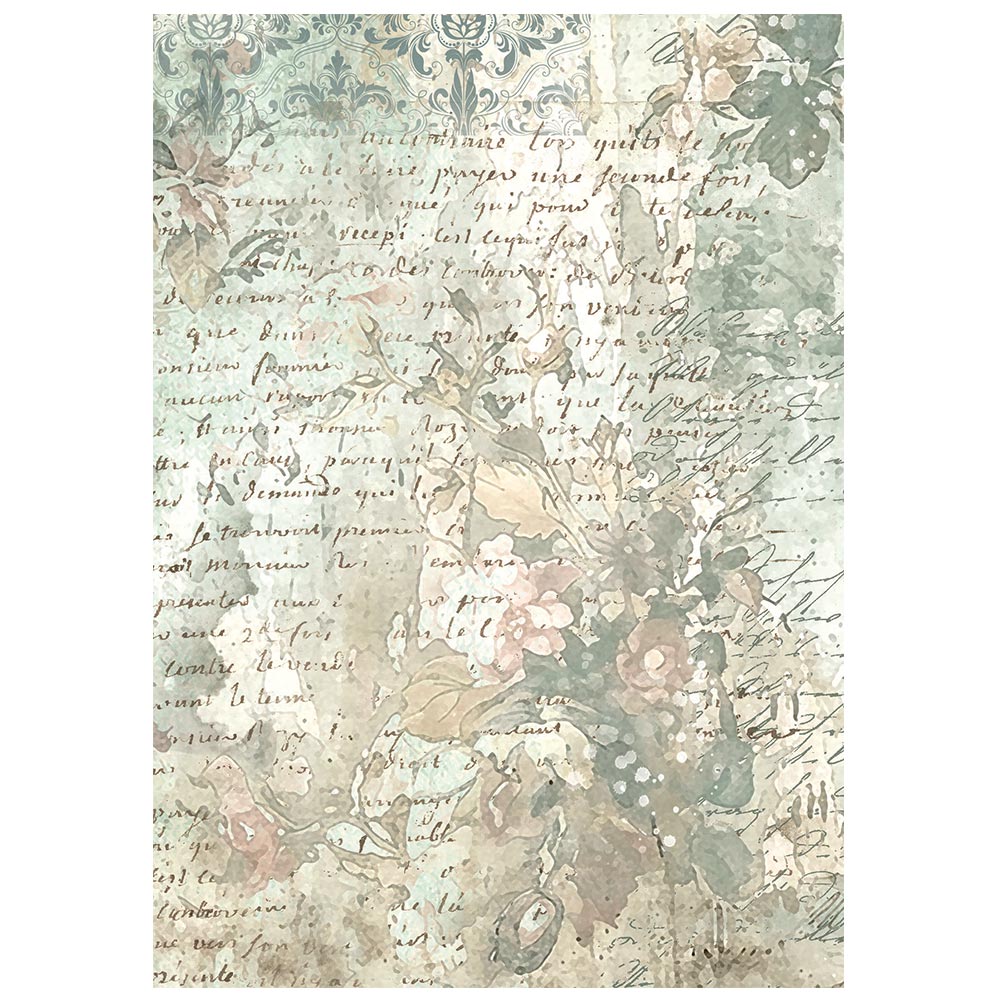 Stamperia A6 Rice Paper - White Christmas - Backgrounds