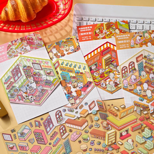 3D Scene Sticker "Köstliche Straßenwinkel" Deco DIY