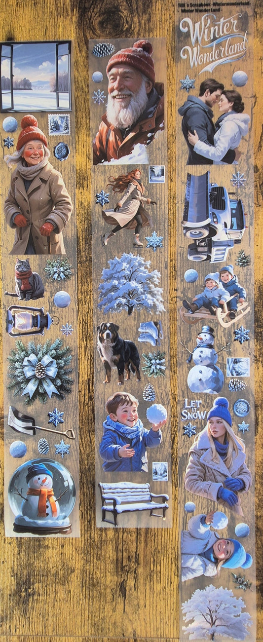 PET Tape Stickerband Winterwunderland / Winter Wonder Land 7cm x 1,50m