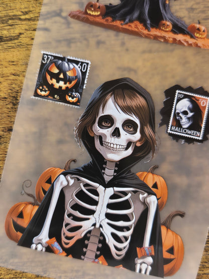 PET Tape Stickerband Halloween black/orange 7cm x 1,50m