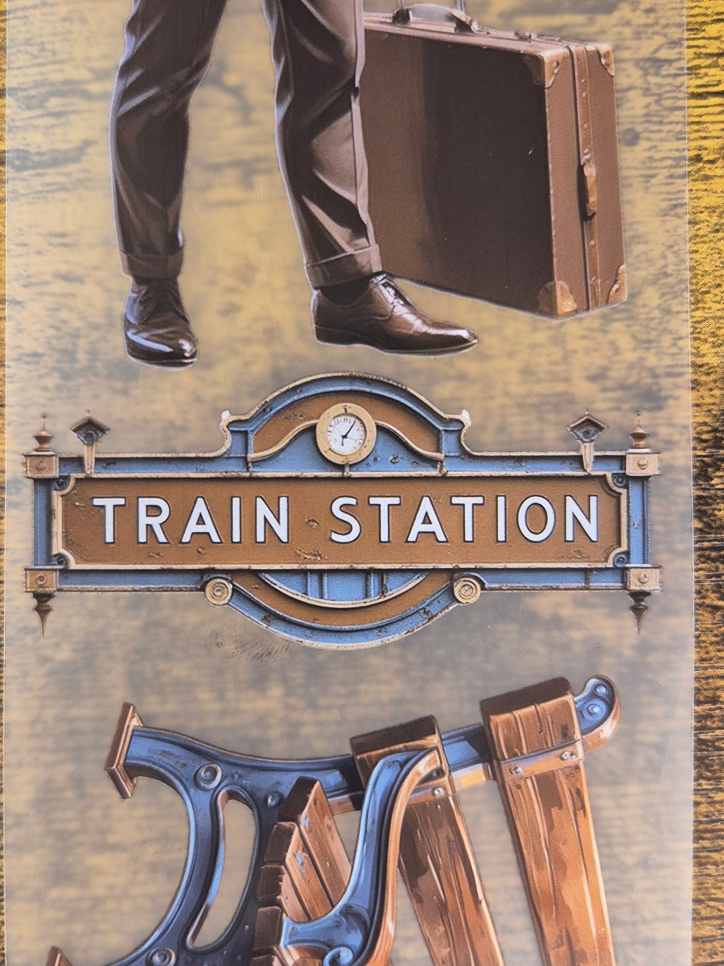 PET Tape Stickerband Vintage Bahnhof / Train Station 7cm x 1,50m