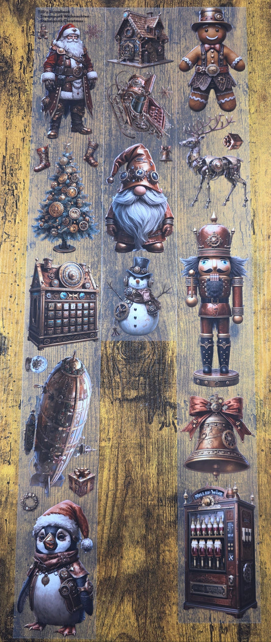 PET Tape Stickerband Steampunk Weihnachten 7cm x 1,50m