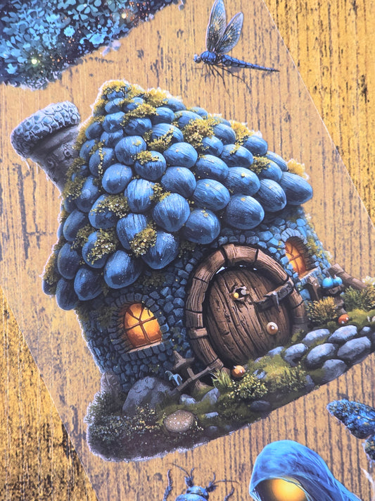 PET Tape Stickerband Blauer Feenwald / Blue Fairy Forest 7cm x 1,50m