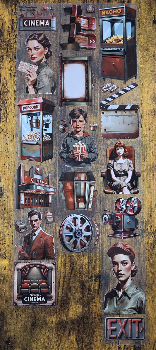 PET Tape Stickerband Vintage Kino / Cinema   7cm x 1,50m