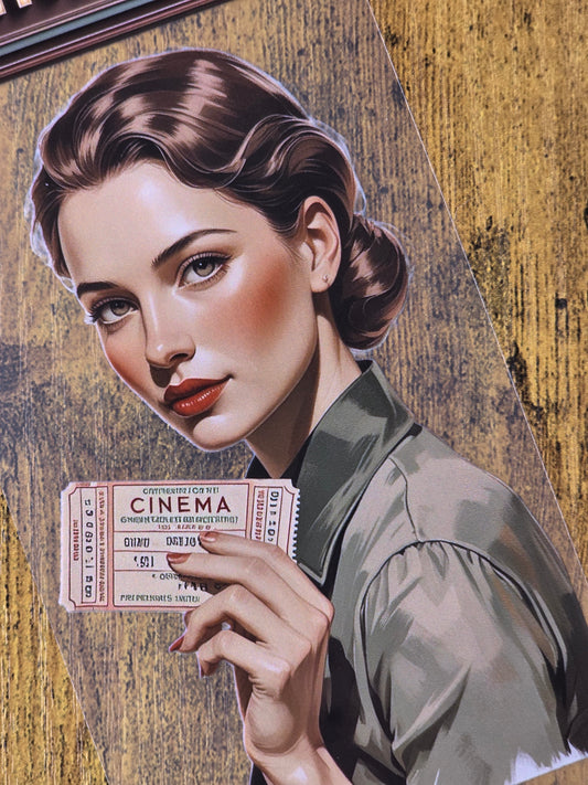 PET Tape Stickerband Vintage Kino / Cinema   7cm x 1,50m