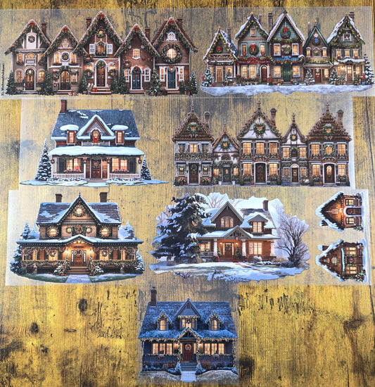 PET Tape XL Stickerband Weihnachtshäuser / Christmas houses 12cm x 1,50m