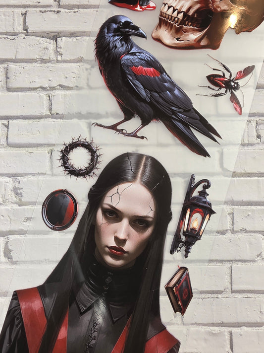 PET Tape Stickerband Gothic red/black 7cm x 1,50m