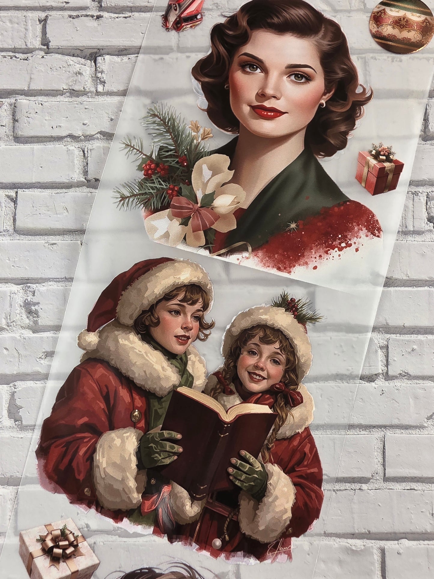 PET Tape Stickerband Vintage Christmas 7cm x 1,50m