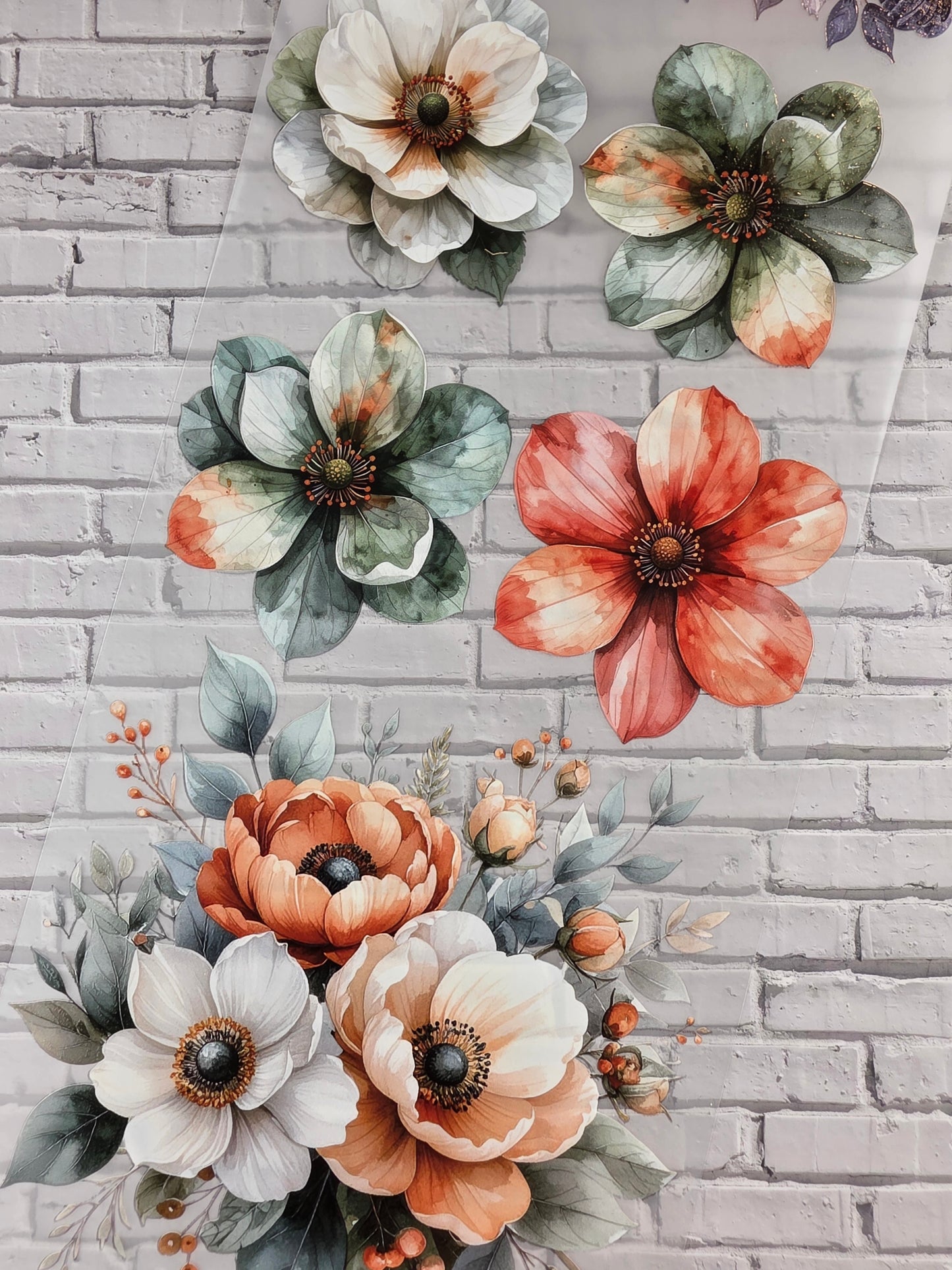 PET Tape XL 3D Stickerband Flowers 12cm x 1,50m