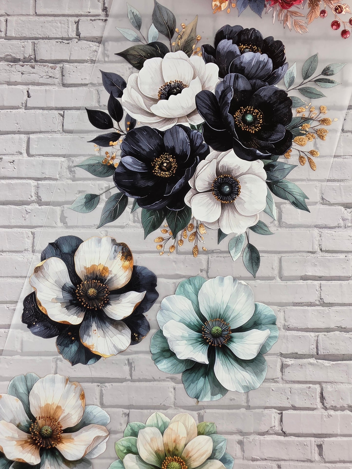 PET Tape XL 3D Stickerband Flowers 12cm x 1,50m