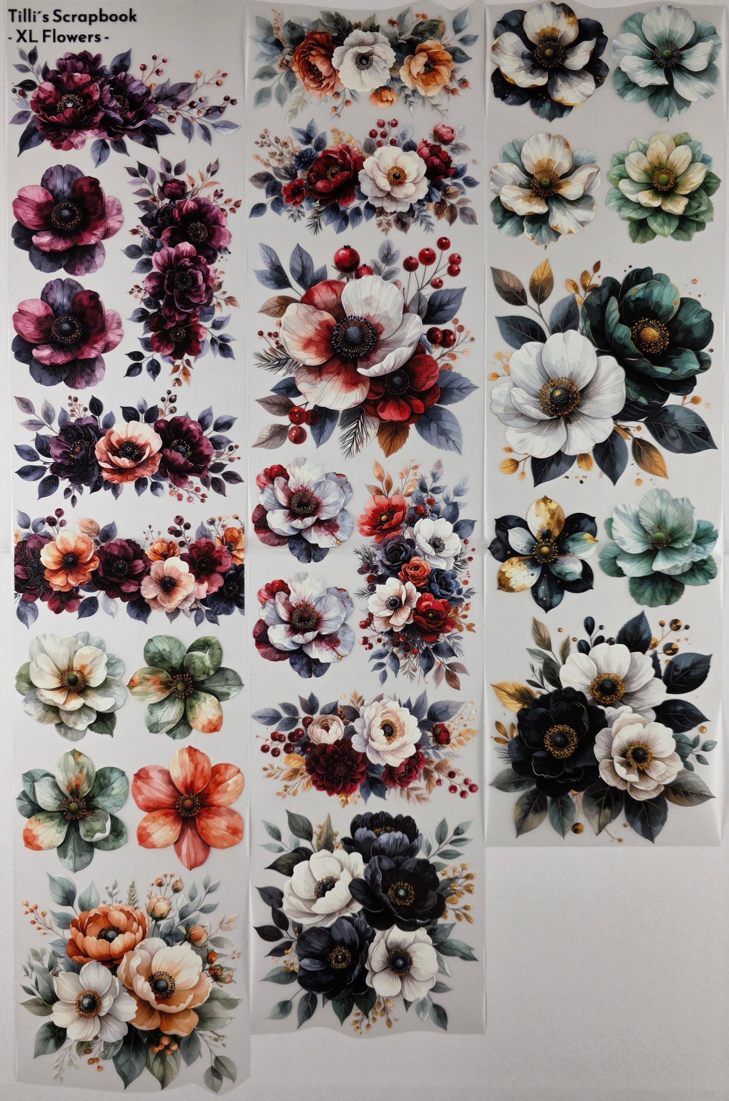 PET Tape XL 3D Stickerband Flowers 12cm x 1,50m