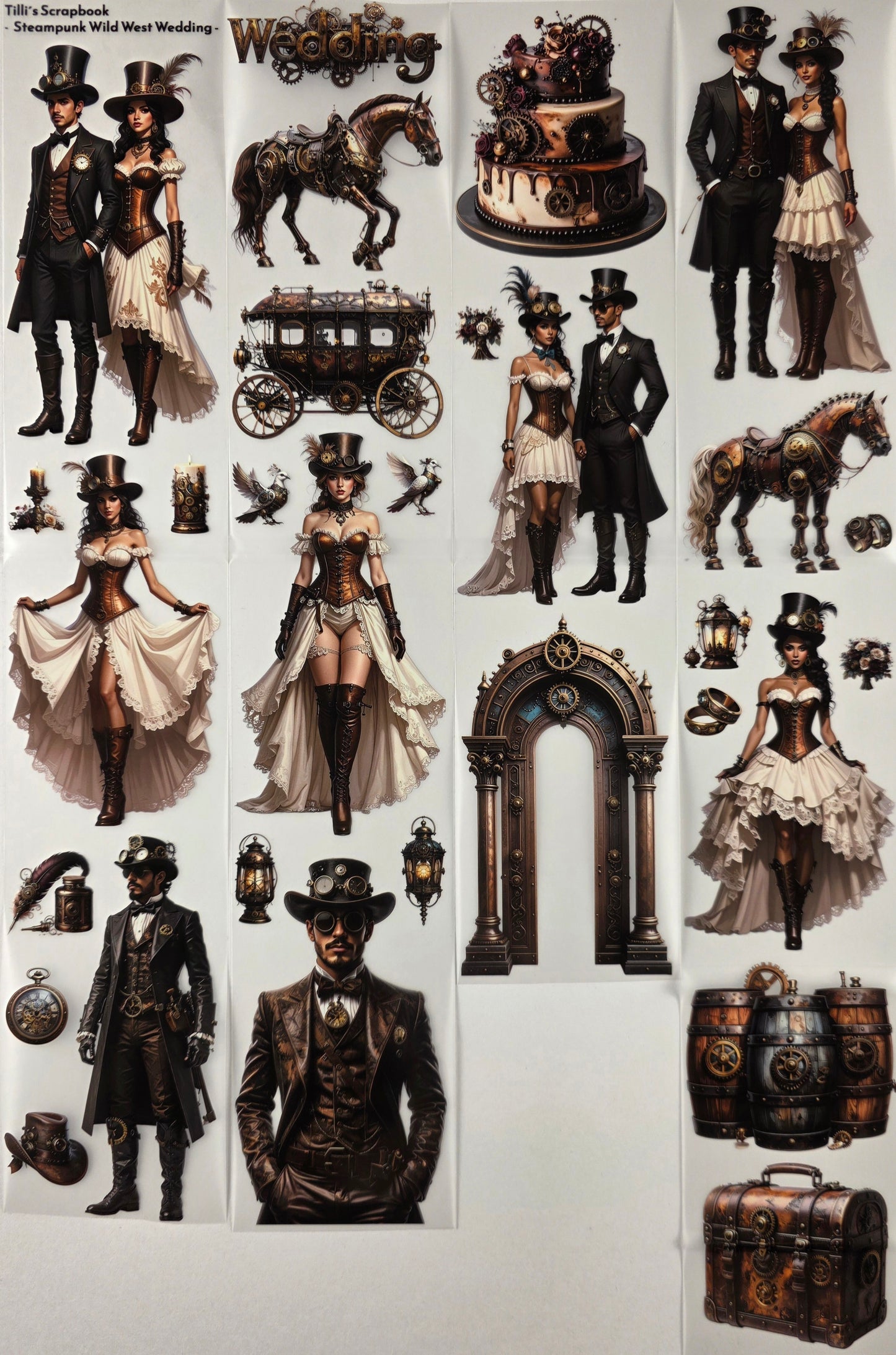 PET Tape Stickerband Steampunk Wild West Wedding 7cm x 1,50m
