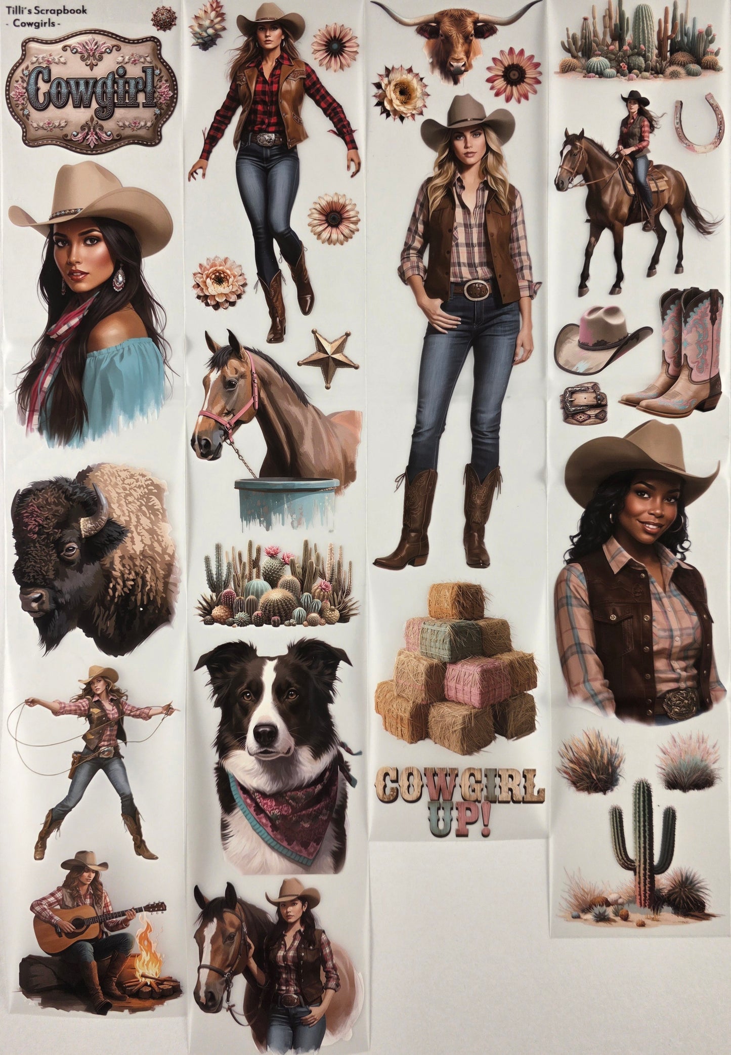 PET Tape Stickerband Cowgirl 7cm x 1,50m