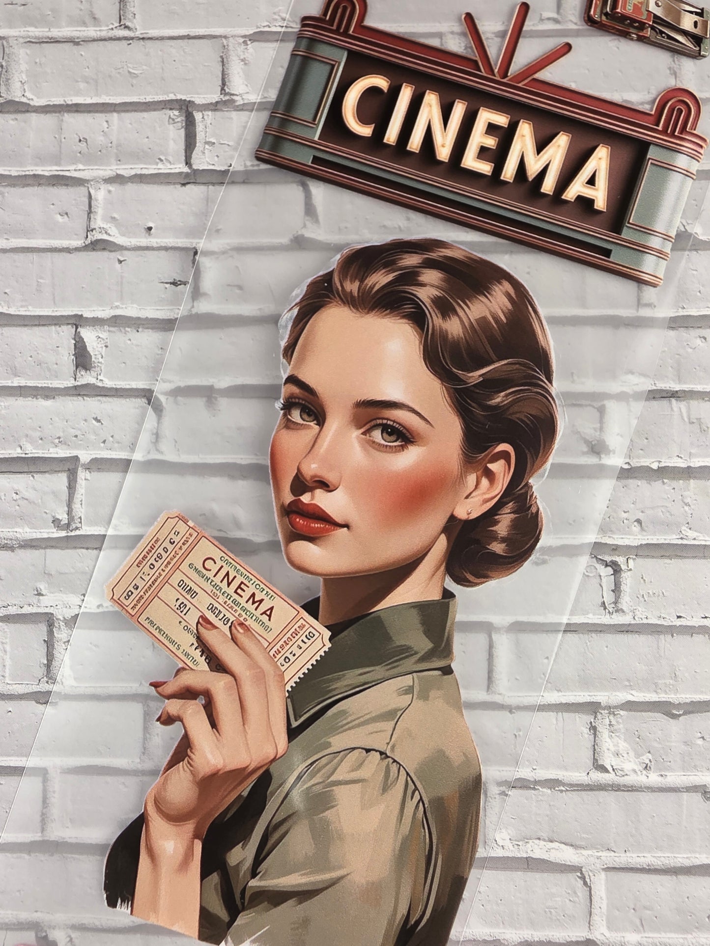 PET Tape Stickerband Vintage Kino / Cinema   7cm x 1,50m