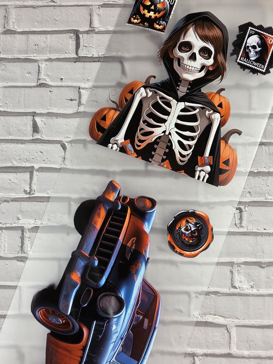 PET Tape Stickerband Halloween black/orange 7cm x 1,50m