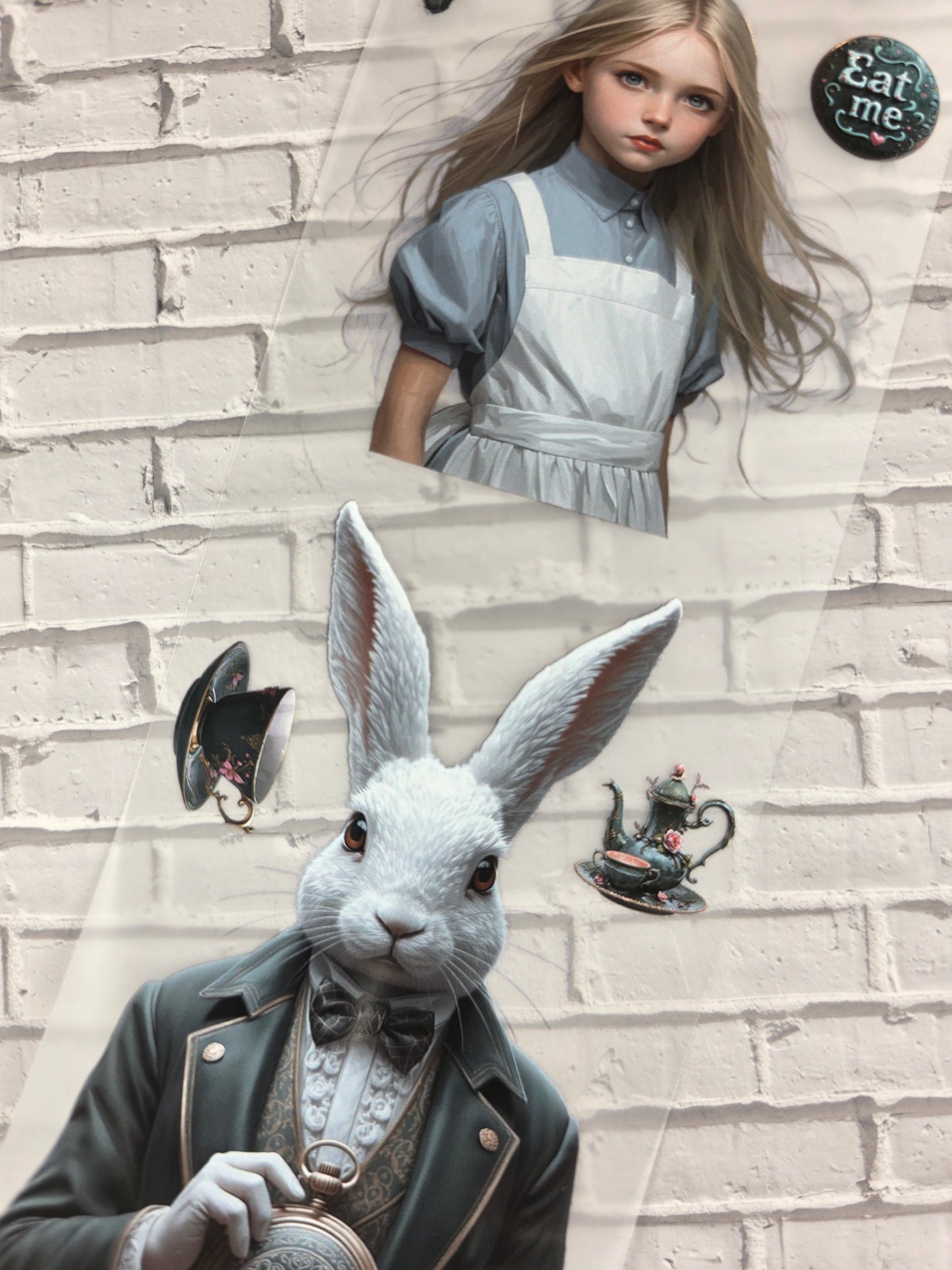 PET Tape Stickerband Wunderland mit Alice 7cm x 1,50m