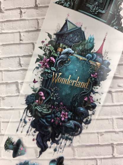 PET Tape Stickerband Wunderland mit Alice 7cm x 1,50m