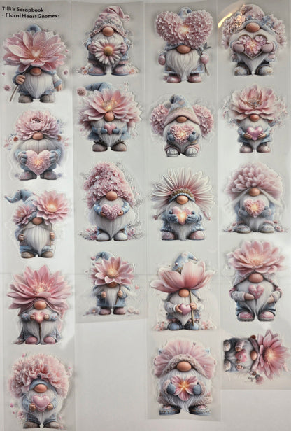 PET Tape 3D PRE-Cut Stickerband Floral Heart Gnomes 7cm x 1,50m