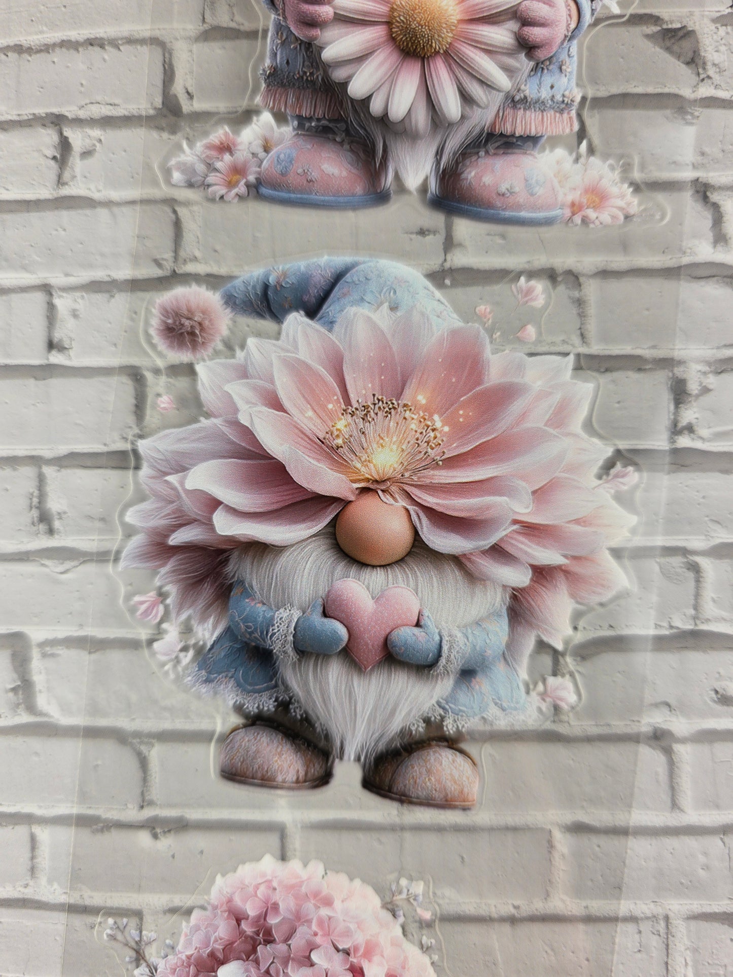 PET Tape 3D PRE-Cut Stickerband Floral Heart Gnomes 7cm x 1,50m