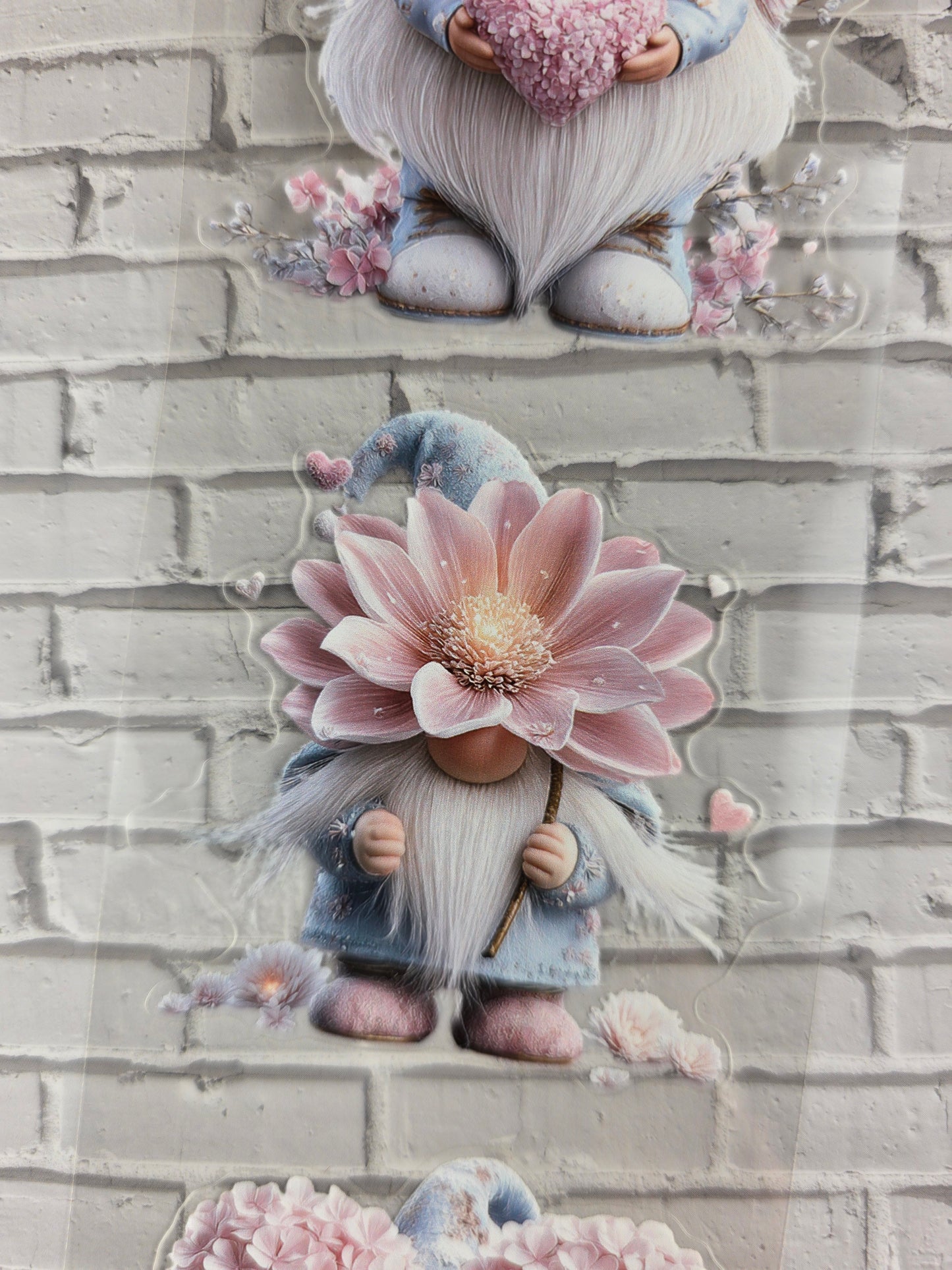 PET Tape 3D PRE-Cut Stickerband Floral Heart Gnomes 7cm x 1,50m