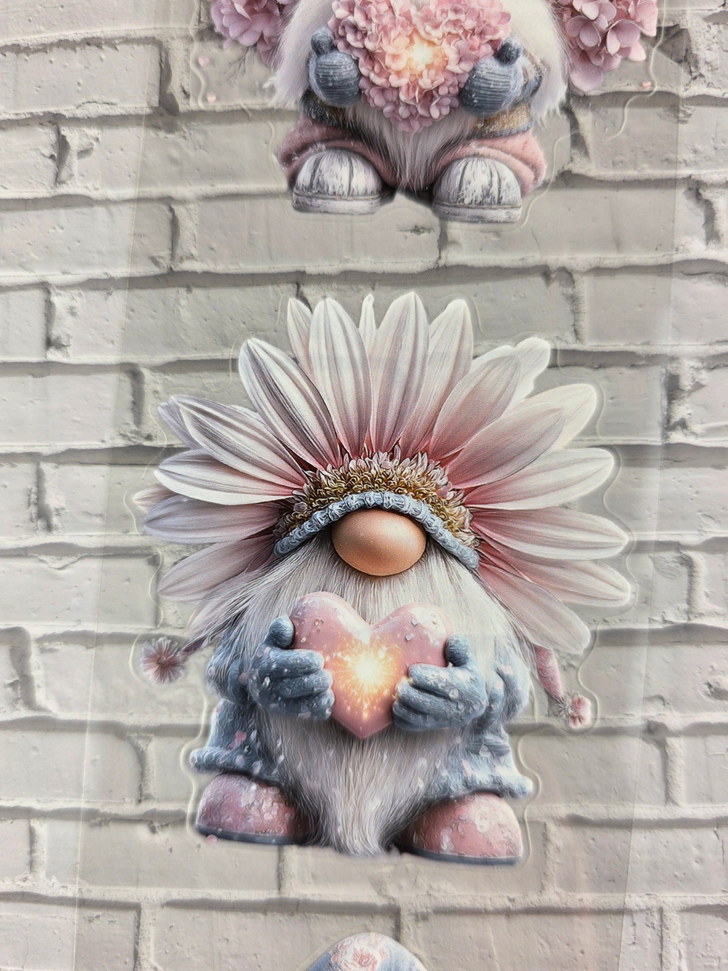 PET Tape 3D PRE-Cut Stickerband Floral Heart Gnomes 7cm x 1,50m