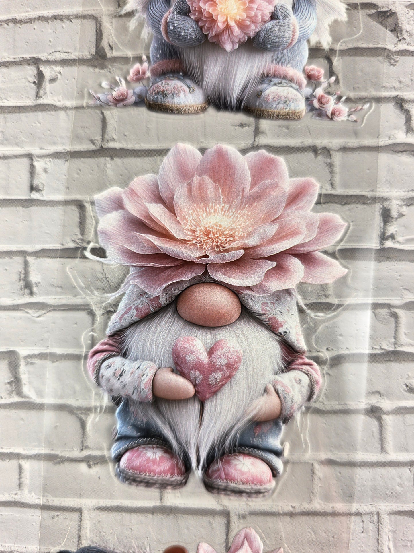 PET Tape 3D PRE-Cut Stickerband Floral Heart Gnomes 7cm x 1,50m