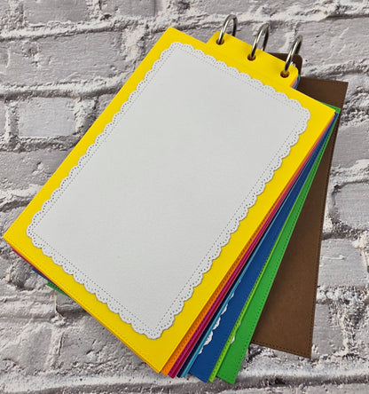 Handmade Regenbogen Journal / Scrapbook 15 Seiten Aquarellpapier (12x7,5cm) 300gsm