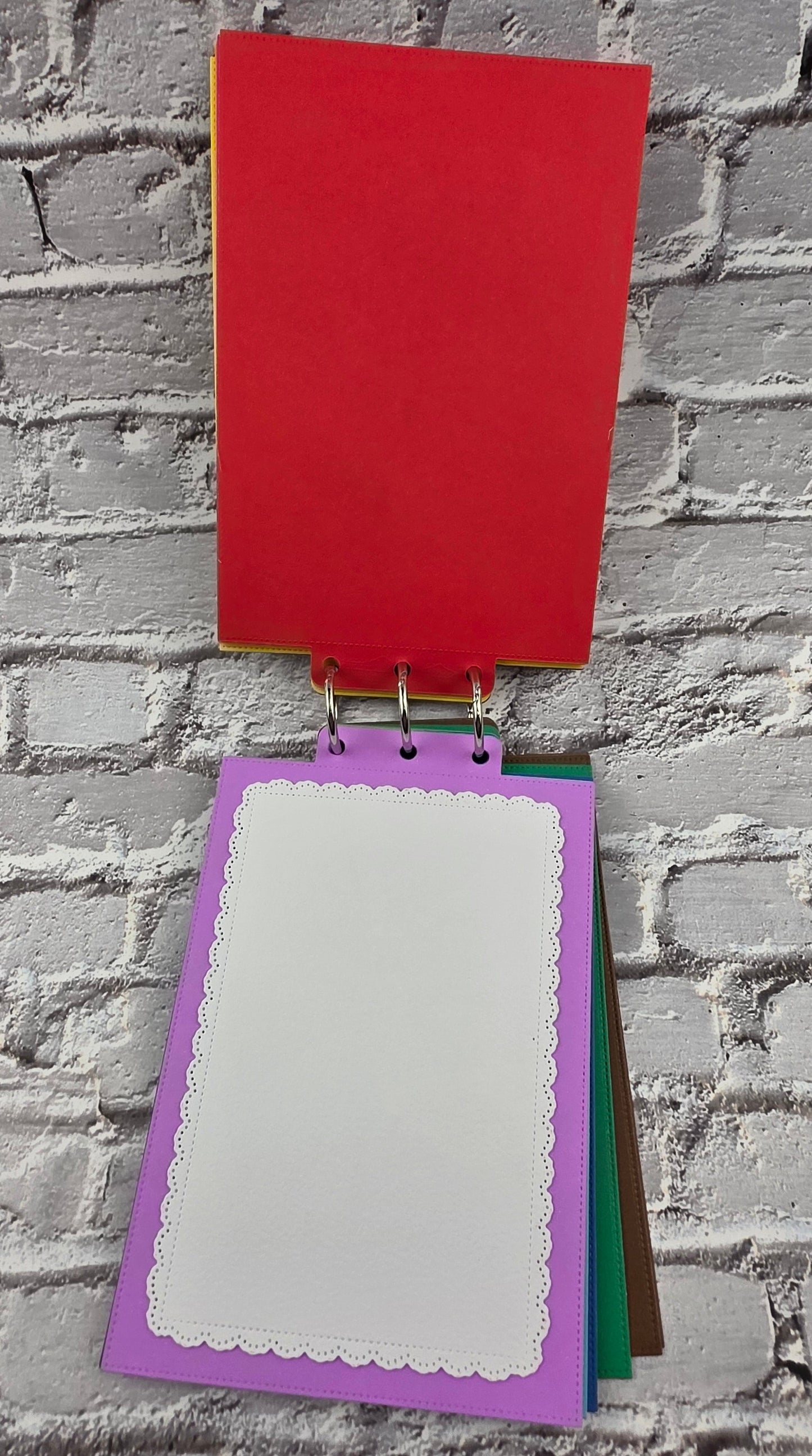 Handmade Regenbogen Journal / Scrapbook 15 Seiten Aquarellpapier (12x7,5cm) 300gsm