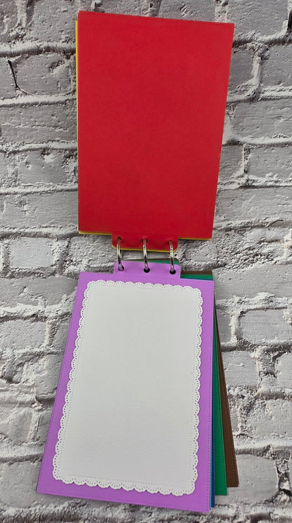 Handmade Regenbogen Journal / Scrapbook 15 Seiten Aquarellpapier (12x7,5cm) 300gsm