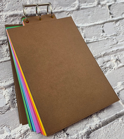 Handmade Regenbogen Journal / Scrapbook 15 Seiten Aquarellpapier (12x7,5cm) 300gsm