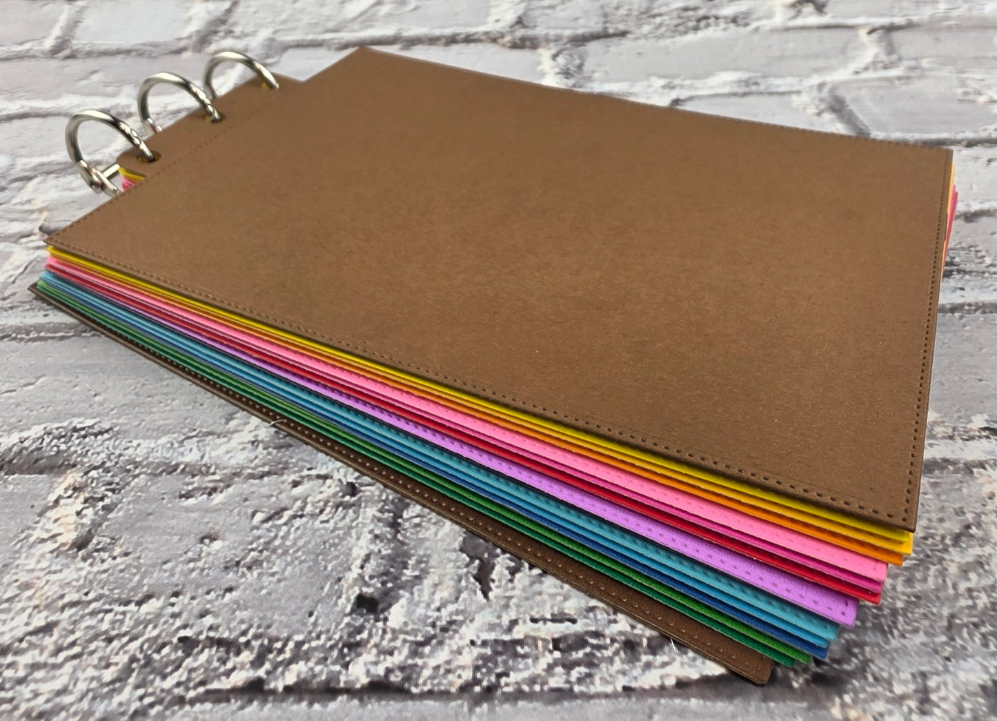 Handmade Regenbogen Journal / Scrapbook 15 Seiten Aquarellpapier (12x7,5cm) 300gsm
