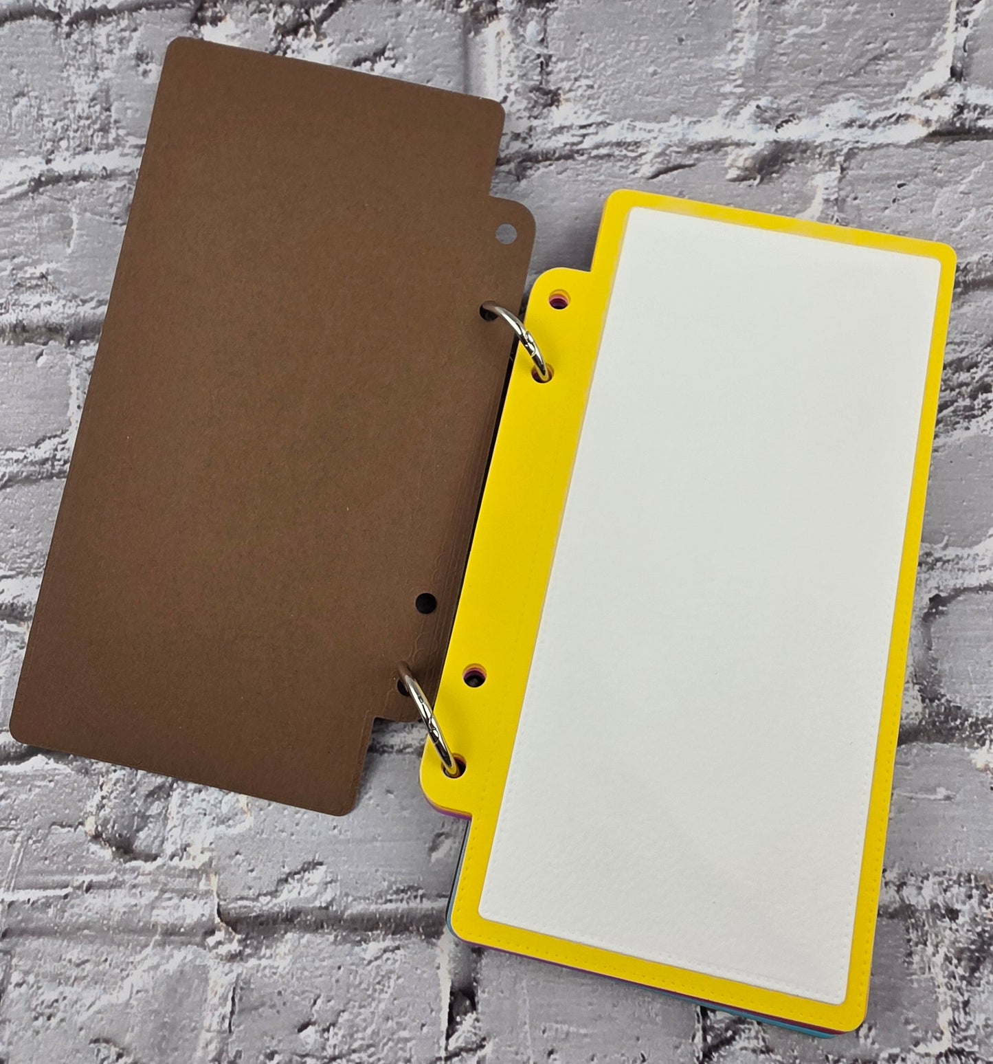 Handmade Regenbogen Journal / Scrapbook 15 Seiten Aquarellpapier (14x6,3cm) 300gsm