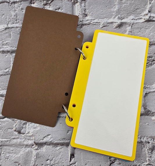 Handmade Regenbogen Journal / Scrapbook 15 Seiten Aquarellpapier (14x6,3cm) 300gsm