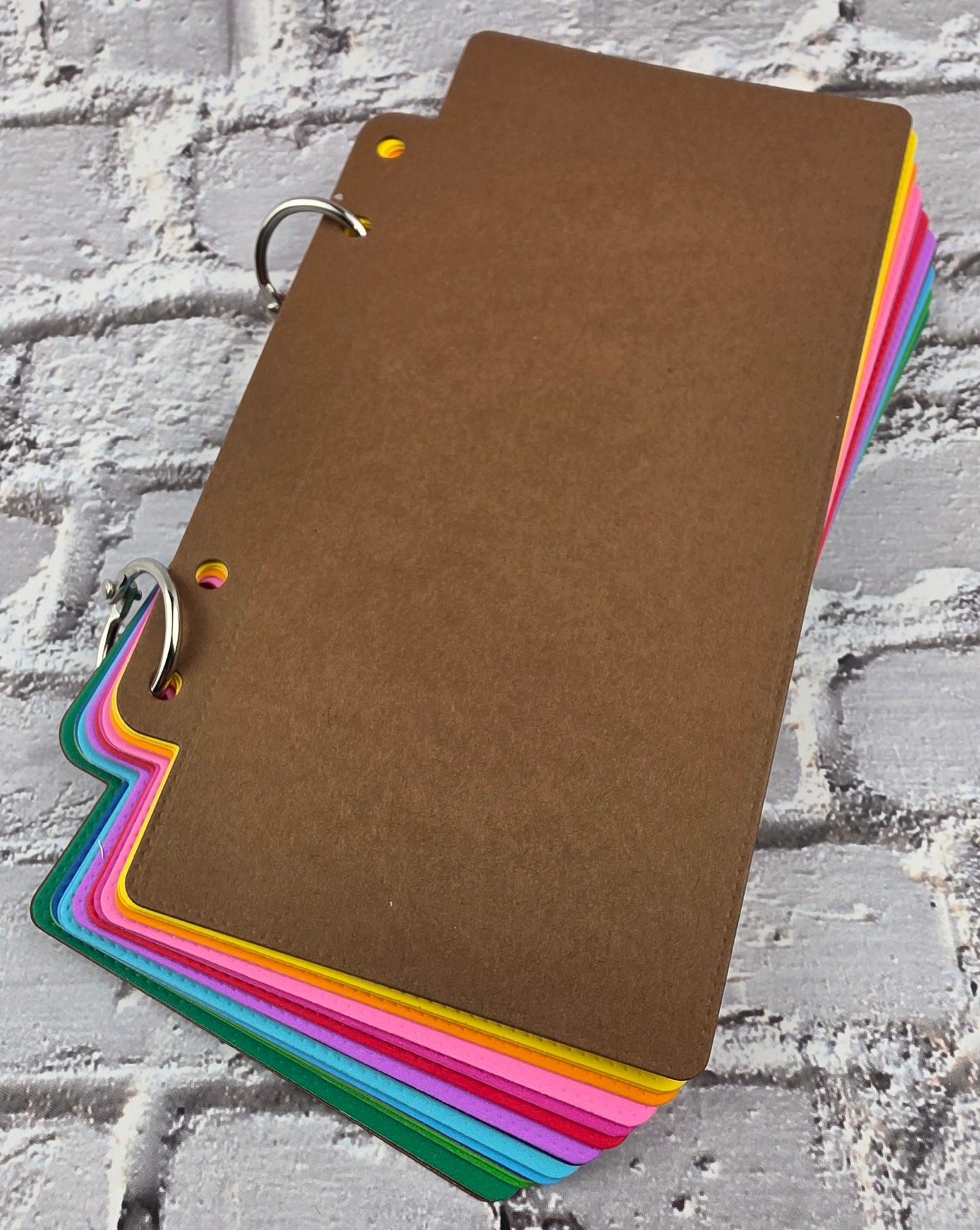 Handmade Regenbogen Journal / Scrapbook 15 Seiten Aquarellpapier (14x6,3cm) 300gsm