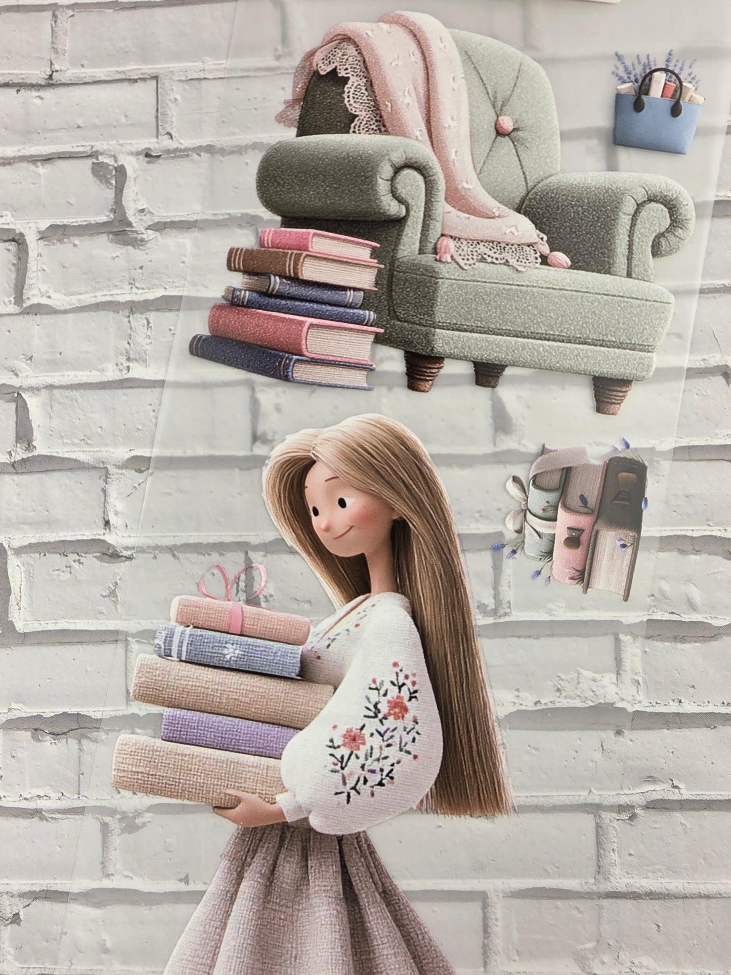 PET Tape Stickerband Whimsical spring reading 7cm x 1,50m