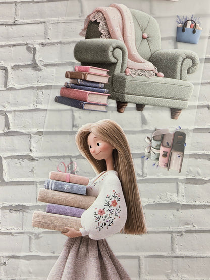 PET Tape Stickerband Whimsical spring reading 7cm x 1,50m