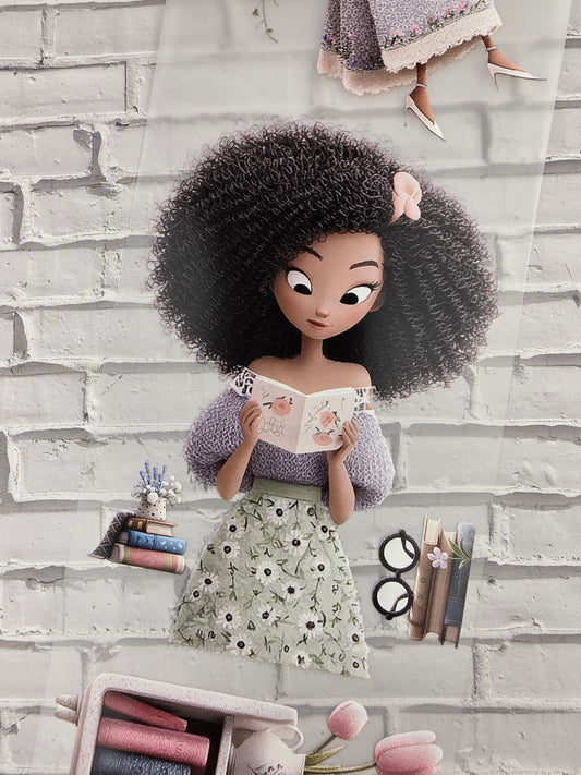 PET Tape Stickerband Whimsical spring reading 7cm x 1,50m