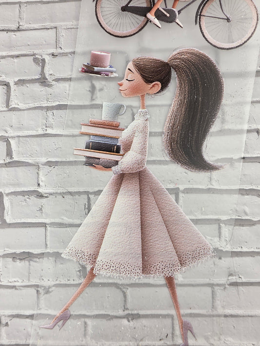 PET Tape Stickerband Whimsical spring reading 7cm x 1,50m