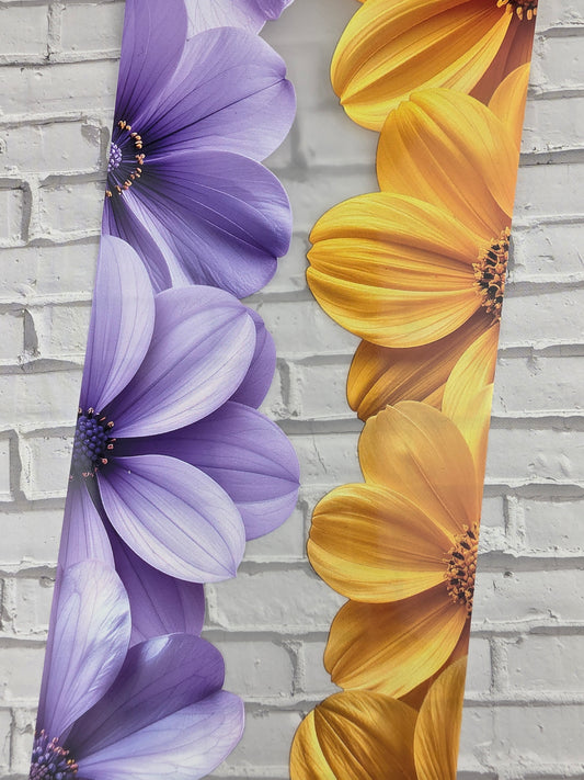 PET Tape Stickerband Flower border lilac/sunny yellow 7cm x 1,50m