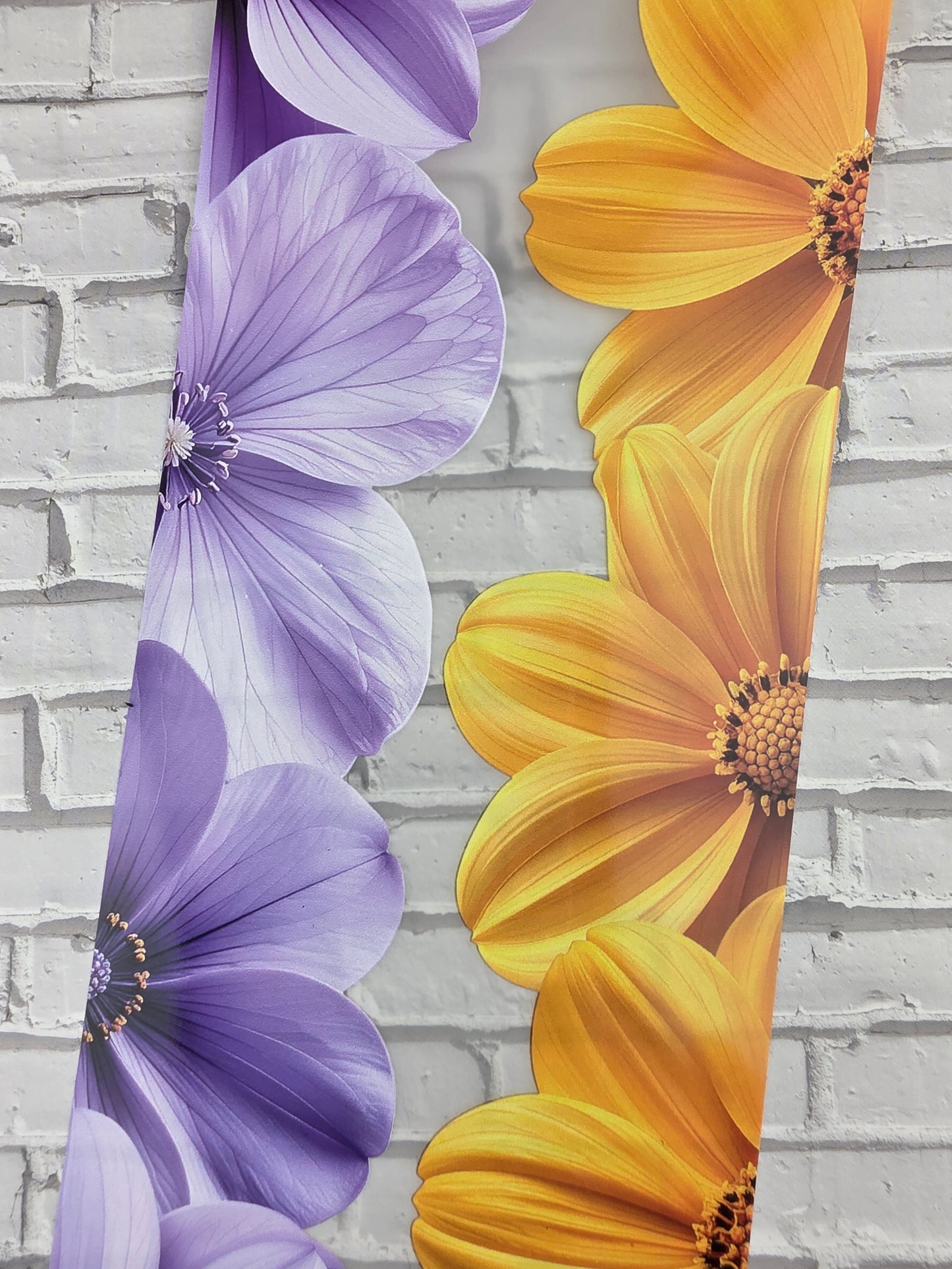 PET Tape Stickerband Flower border lilac/sunny yellow 7cm x 1,50m