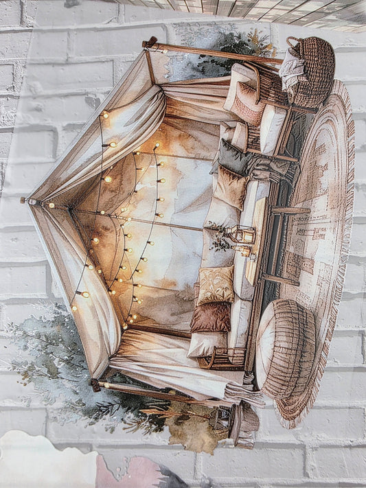 PET Tape XL 3D Stickerband Camping / Glamping 12cm x 1,50m