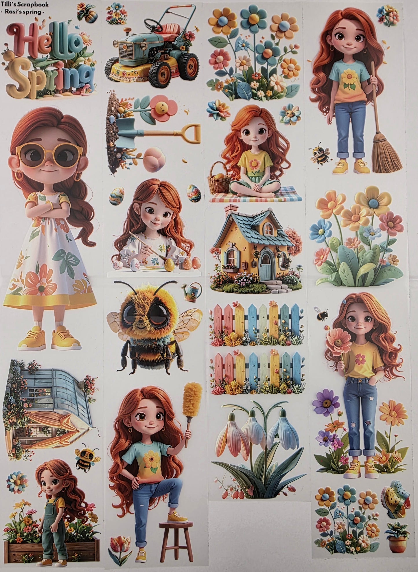 PET Tape Stickerband Rosi´s Spring 7cm x 1,50m