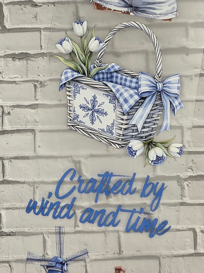 PET Tape 3D Stickerband Blue windmills 7cm x 1,50m