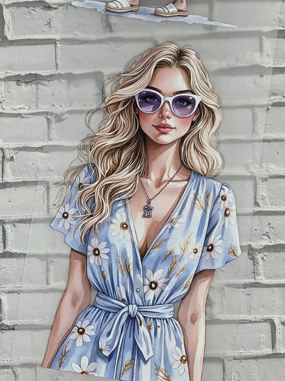 PET Tape 3D Stickerband Blue windmills 7cm x 1,50m