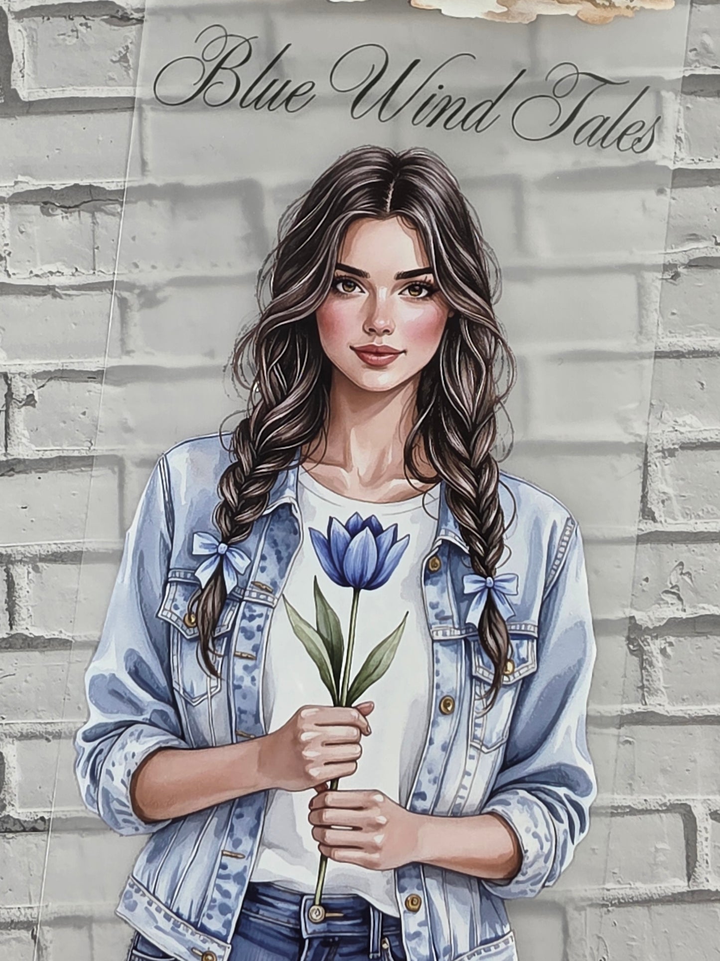 PET Tape 3D Stickerband Blue windmills 7cm x 1,50m