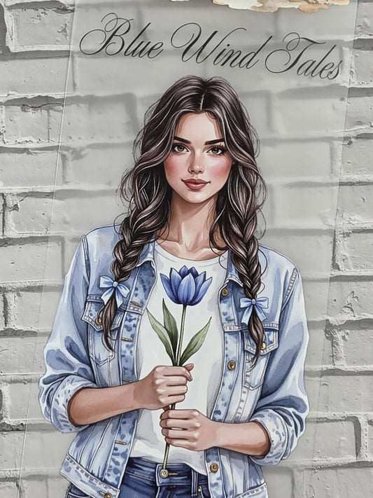 PET Tape 3D Stickerband Blue windmills 7cm x 1,50m